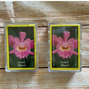 Orchid Hawaii Playing Cards Two In Plastic Box